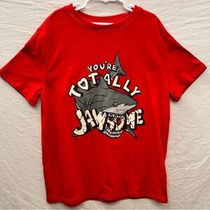 Cat & Jack Red Shark You're Totally Jawsome Kids Size 4/5 Tee T-Shirt New NWT